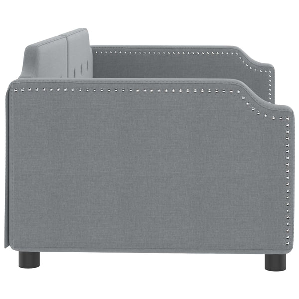 Vaaleanharmaa vuodesohva 90x190 cm, kangasta
