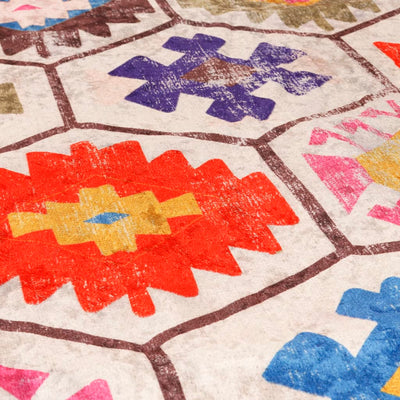 Monivärinen matto pestävä Ifte 80x300cm (liukumaton)