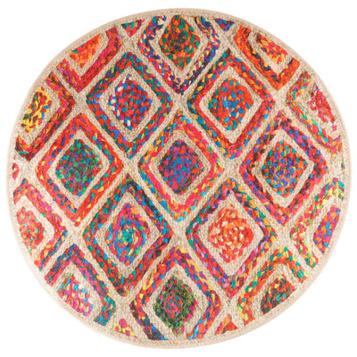 Monivärinen matto pestävä Ifte Ø 120cm (liukumaton)