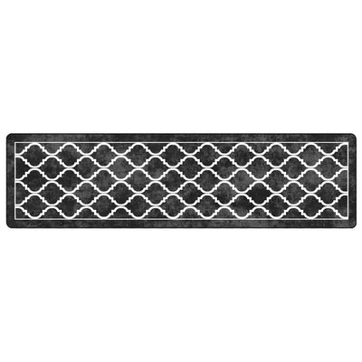 Musta ja valkoinen matto pestävä Ifte 80x300cm (liukumaton)