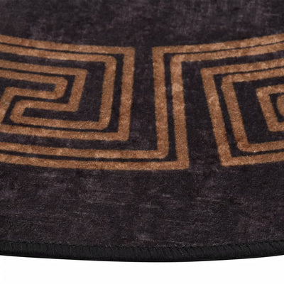 Musta ja kulta matto pestävä Ifte Ø 200cm (liukumaton)