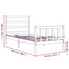 Valkoinen sängynrunko päädyllä Gyongyosi 90x200cm (puu)