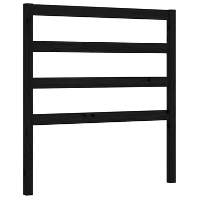 Sängynrunko päädyllä musta 100x200 cm täysi puu