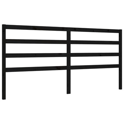 Sängynrunko päädyllä musta 200x200 cm täysi puu