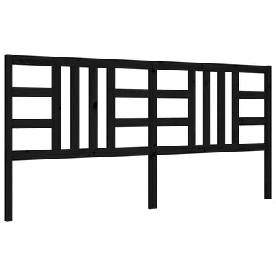 Sängynrunko päädyllä musta 200x200 cm täysi puu