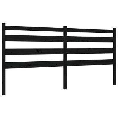 Sängynrunko päädyllä musta 200x200 cm täysi puu