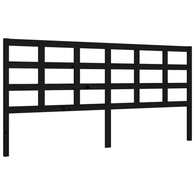 Sängynrunko päädyllä musta 200x200 cm täysi puu