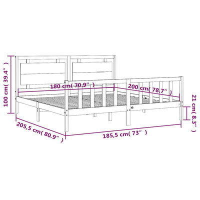 Sängynrunko päädyllä Muzaffer 180x200cm (puu)