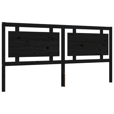 Sängynrunko päädyllä musta 200x200 cm täysi puu