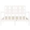 Valkoinen sängynrunko päädyllä Lusia 140x190cm (puu)