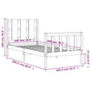 Valkoinen sängynrunko päädyllä Lusia 100x200cm (puu)
