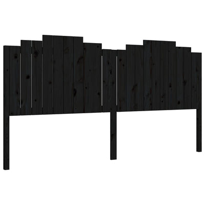 Sängynrunko päädyllä musta 200x200 cm täysi puu