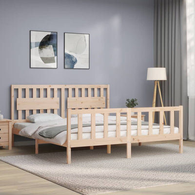 Sängynrunko päädyllä Super King Size täysi puu