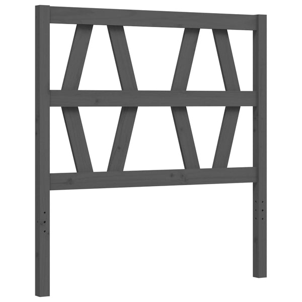 Sängynrunko päädyllä harmaa Small Single täysi puu