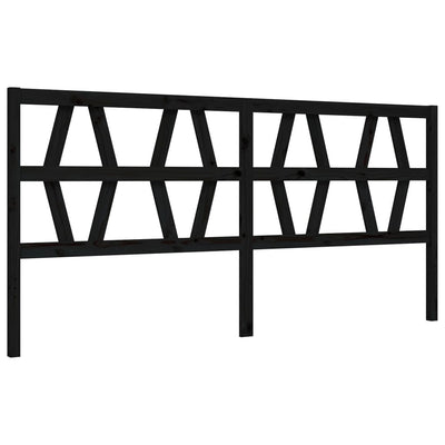 Sängynrunko päädyllä musta 200x200 cm täysi puu