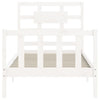 Valkoinen sängynrunko päädyllä Pantelescu 90x200cm (puu)
