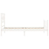 Valkoinen sängynrunko päädyllä Pantelescu 90x200cm (puu)