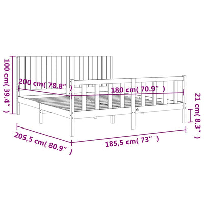 Sängynrunko päädyllä Willodean Super King Size (puu)