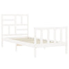 Valkoinen sängynrunko päädyllä Codrisoara 90x200cm (puu)