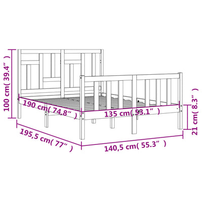 Sängynrunko päädyllä Ghitulina (double puu)