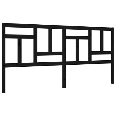 Sängynrunko päädyllä musta 200x200 cm täysi puu