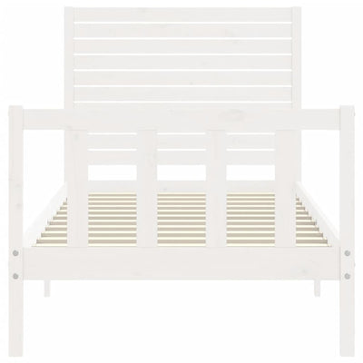 Valkoinen sängynrunko päädyllä Ecsenie Small Single (puu)