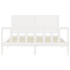 Valkoinen sängynrunko päädyllä Ecsenie 160x200cm (mänty)