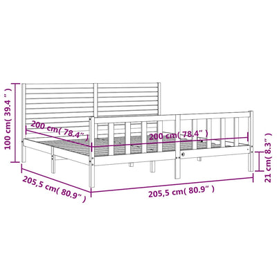Sänky ilman patjaa Ecsenie 200x200cm (mänty)