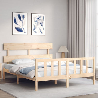 Sängynrunko päädyllä King Size täysi puu