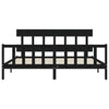 Musta sängynrunko päädyllä Kizner 200x200cm (puu)
