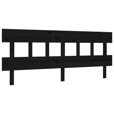 Sängynrunko päädyllä musta 200x200 cm täysi puu