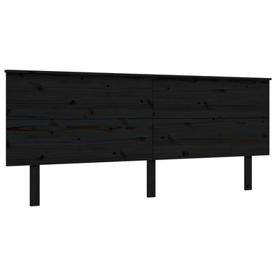 Sängynrunko päädyllä musta 200x200 cm täysi puu