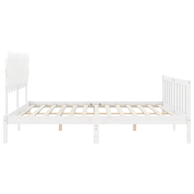 Sängynrunko päädyllä valkoinen 4FT Small Double täysi puu