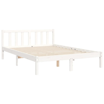 Sängynrunko päädyllä valkoinen 4FT Small Double täysi puu