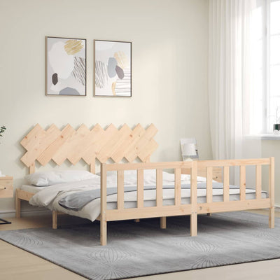 Sängynrunko päädyllä Super King Size täysi puu