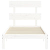 Valkoinen sängynrunko päädyllä Bellul 100x200cm (puu)