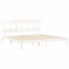 Valkoinen sängynrunko päädyllä Kizner Super King Size (puu)
