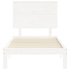 Valkoinen sängynrunko päädyllä Muscelul 90x200cm (puu)