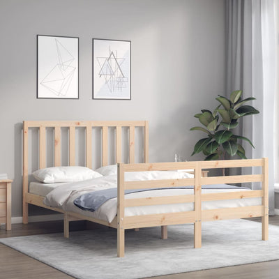 Sängynrunko päädyllä 120x200 cm täysi puu