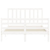 Valkoinen sängynrunko päädyllä Alexndrina 140x190cm (puu)