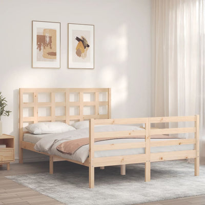 Sängynrunko päädyllä 120x200 cm täysi puu