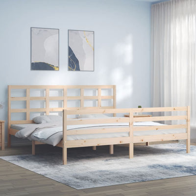 Sängynrunko päädyllä 200x200 cm täysi puu