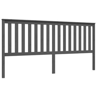 Sängynrunko päädyllä harmaa 200x200 cm täysi puu