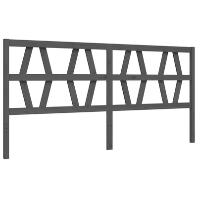 Sängynrunko päädyllä harmaa 200x200 cm täysi puu