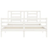 Valkoinen sängynrunko päädyllä Majid 160x200cm (mänty)