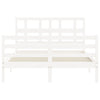 Valkoinen sängynrunko päädyllä Bruciatori Small Double (puu)