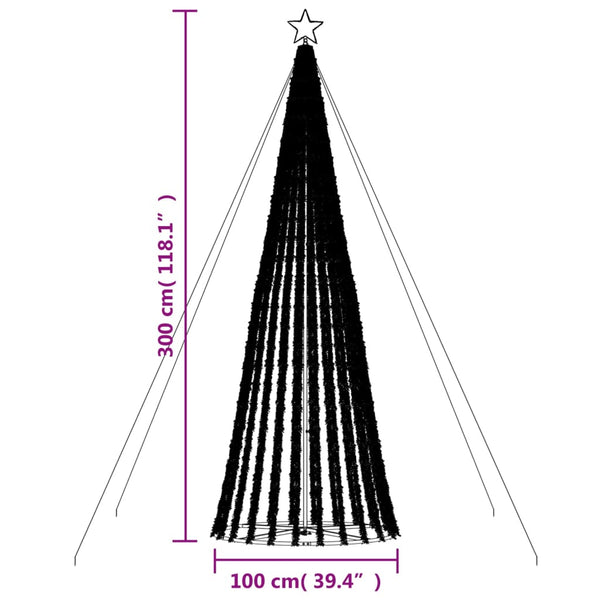 LED joulukuusi 688 sinistä LED-valoa 300 cm