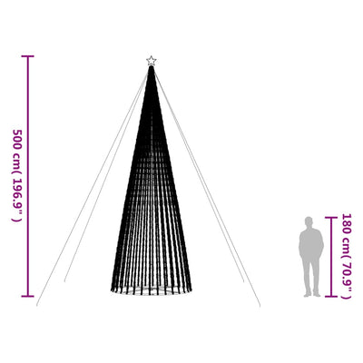 Joulukuusi kartio 1544 lämpimän valkoista LED-valoa 500 cm
