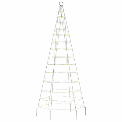 Lämpimän valk. joulukuusivalo lipputankoon Ghiulgen 180cm (200 led-valoa)