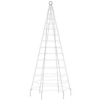 Kylmän valk. joulukuusivalo lipputankoon Ghiulgen 180cm (200 led-valoa)